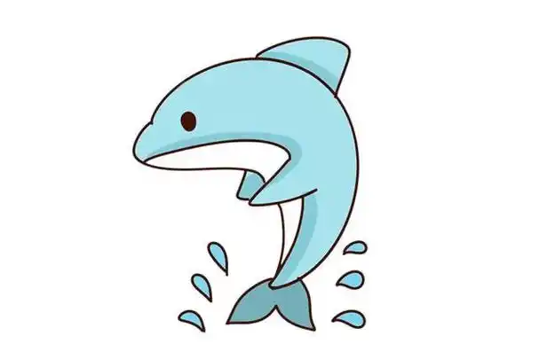 彩色的海豚简笔画