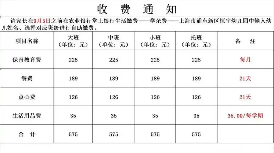 上海公立幼儿园费用一览,家长必看!