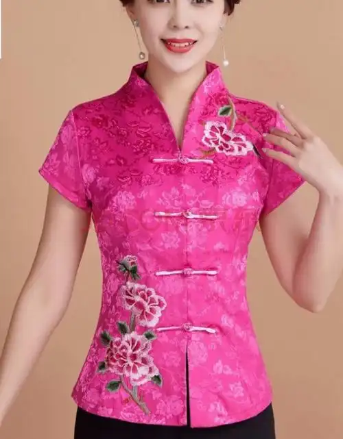 【夏季精选旗袍汉服】棉麻旗袍上衣短袖中国风装唐装女士绣花中式民族