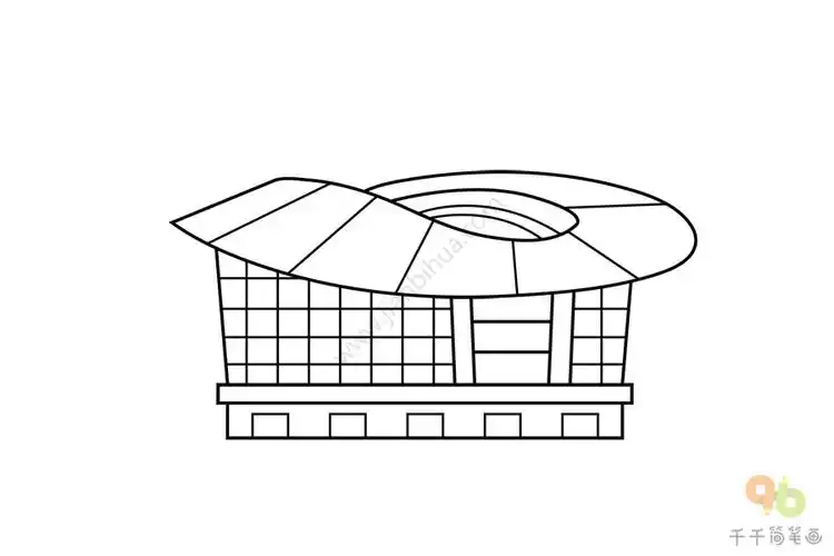 上海虹口足球场简笔画