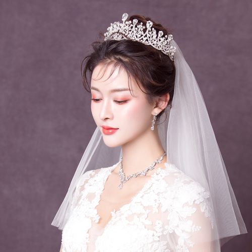 我们婚饰的优惠券大全—巴洛克皇冠头饰新娘韩式新款婚纱简约头冠公主