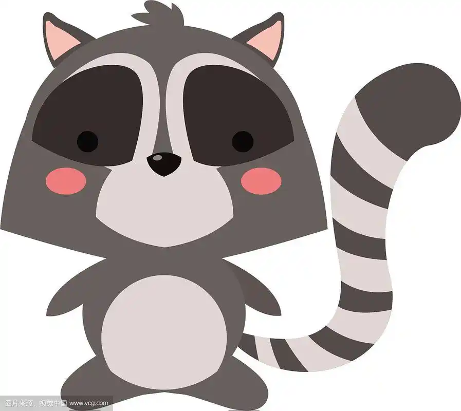 可爱的浣熊卡通