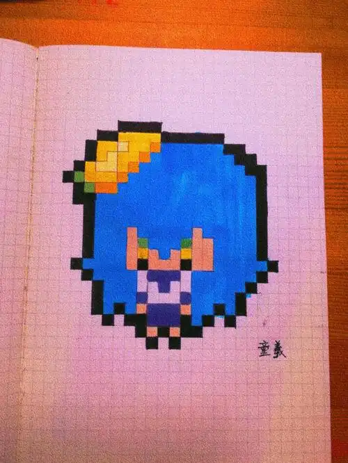 凹凸世界安莉洁像素上色过程