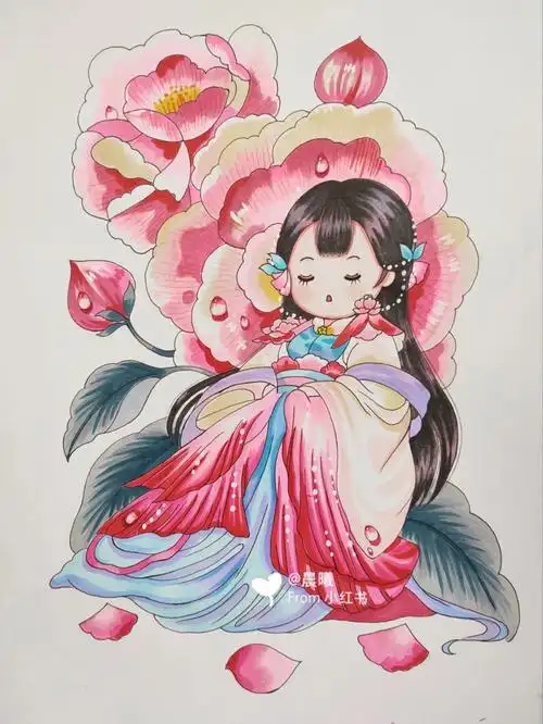 马克笔手绘临摹古风人物