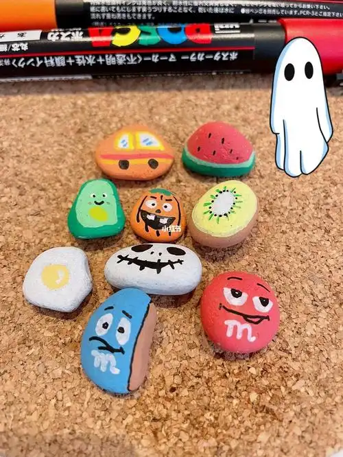丙烯马克笔万圣节来画个石头吧第二弹