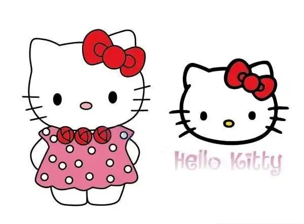 带颜色的hello kitty简笔画图片,图片,简笔画-学笔画