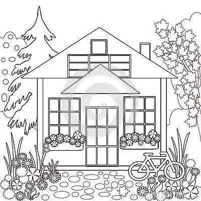 最美庭院简笔画 简笔画图片大全-蒲城教育文学网