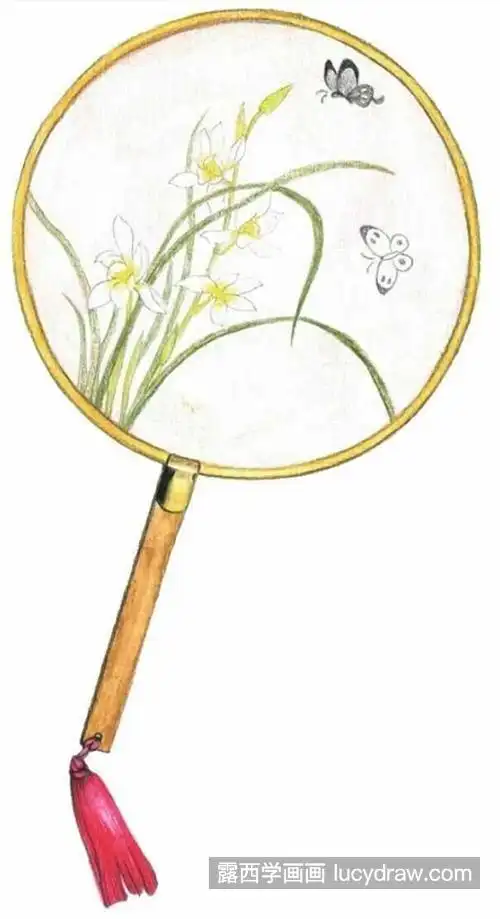 是一种圆形有柄的扇子,是古代小姐所用的扇子,画法很简单,所以如果