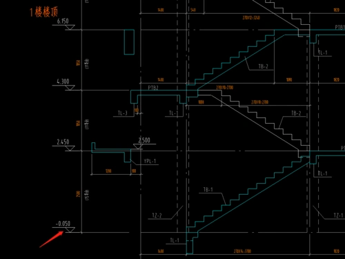 详图梯柱1底标高和立面图首层梯柱1底标高不同是图纸错误还是什么原因