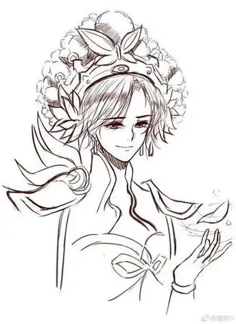 卡通版虞姬简笔画