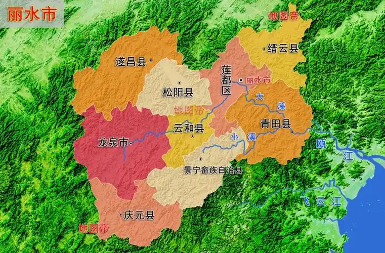 想快速了解浙江省各地级市?看这些地形图就够了