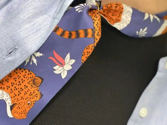 花豹成双twillup丝巾豹子花纹我太可了