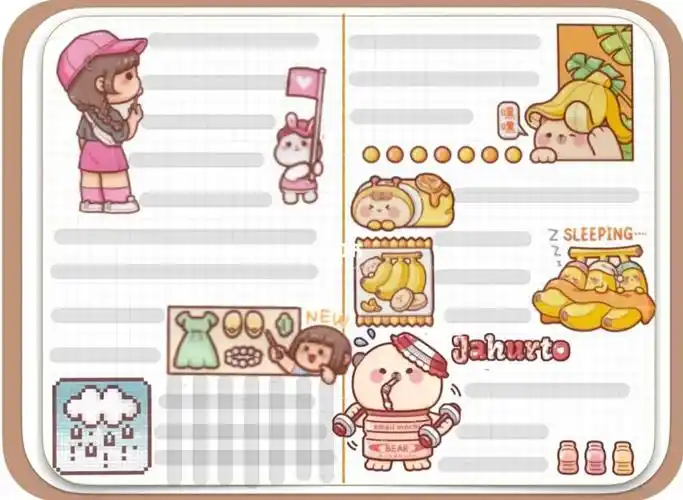 电子手帐模板小麻薯系列