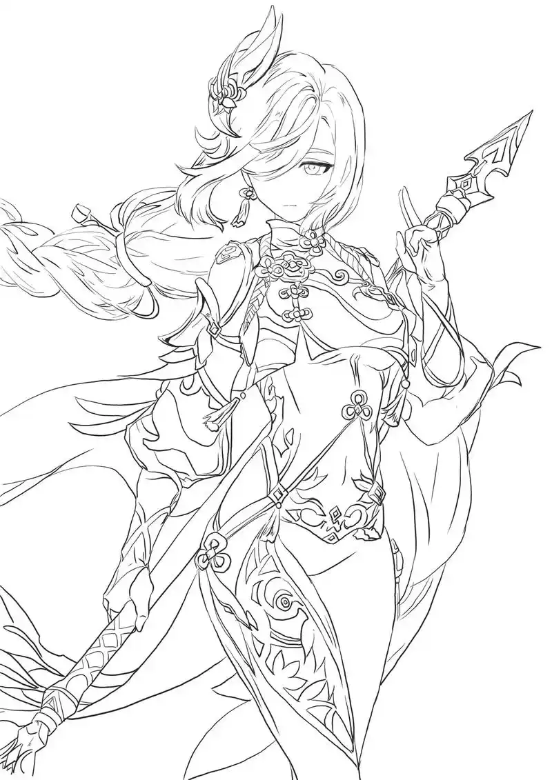 线稿 #原神#申鹤 #板绘 #临摹 - 抖音