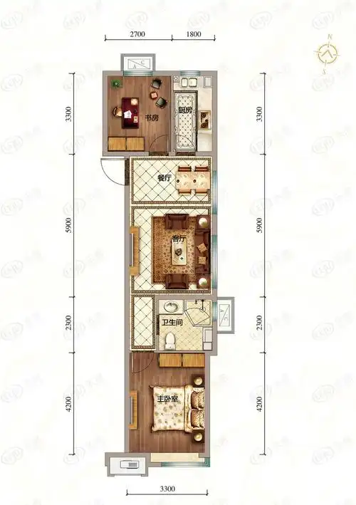 实地海棠雅著75平米户型图