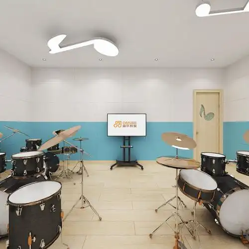 全景现代架子鼓音乐教室3d模型