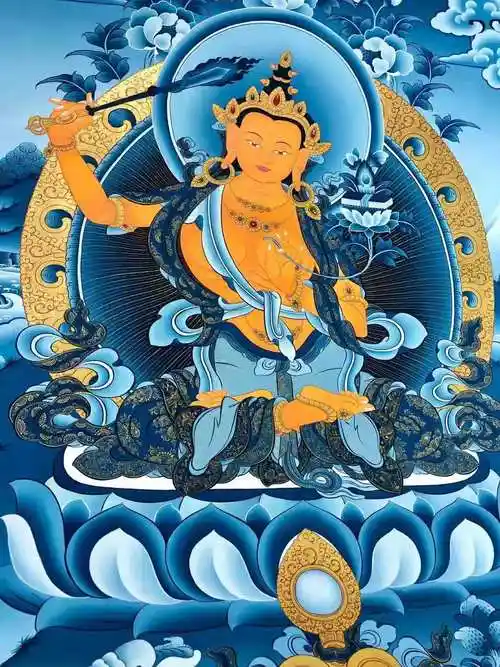 006kumarlama文殊菩萨未装裱唐卡