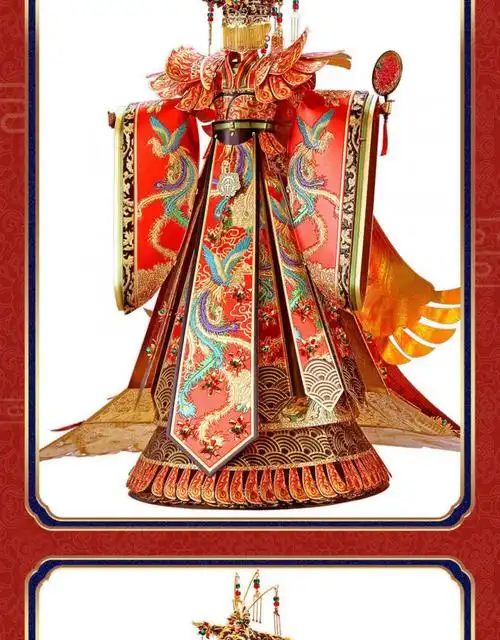 拼酷金属拼图花轿凤冠十里红妆宫灯嫁衣婚床diy高难度3d立体模型 十里