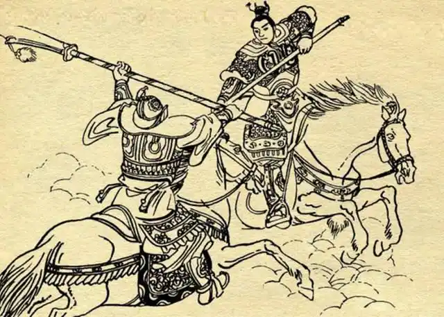 此将真牛罗成两枪扎不死枪砸也没事罗成实在没招只好跑了