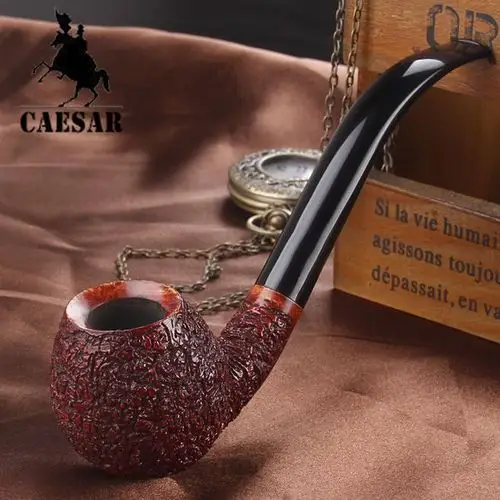 意大利凯撒caesar石楠木根弯式手工烟斗9mm滤芯c系列麻面230随机-淘宝