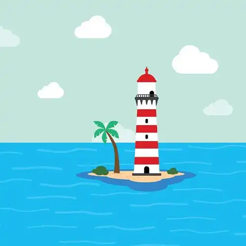 灯塔附近波涛汹涌