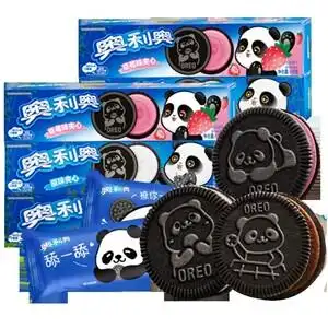 新品奥利奥饼干熊猫限定原味巧克力草莓味夹心儿童饼干零食早餐新