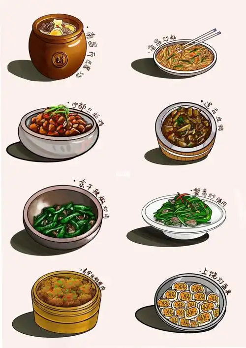 江西美食绘画
