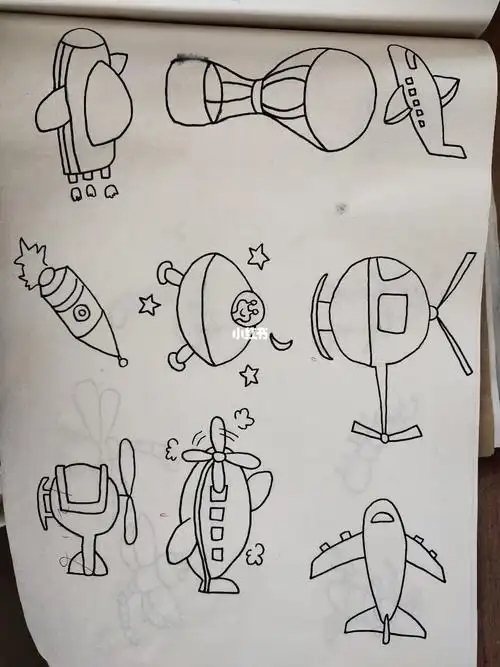 飞行器的简笔画和儿童画
