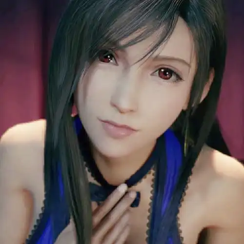 最终幻想7重制版蒂法夜光紫晚礼服高清壁纸