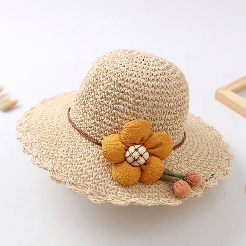 儿童帽子女夏季防晒遮阳帽草帽韩版洋气渔夫帽女孩儿童帽1-3公主