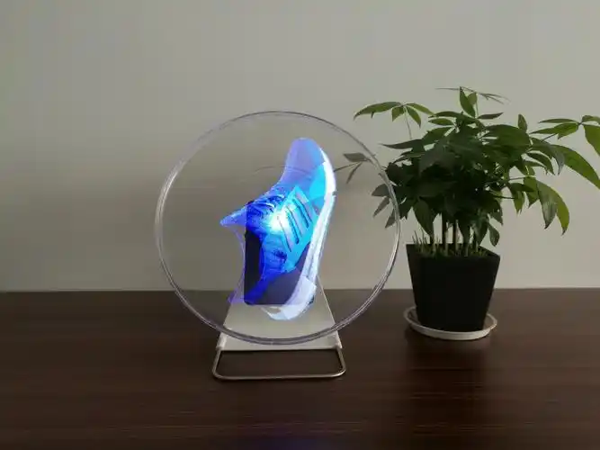 新30厘米 3d 全息风扇光与丙烯酸盖 3d 全息图广告显示 led 全息投影