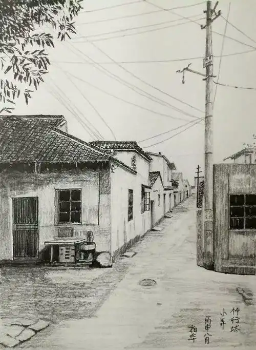 他画了150多幅素描 描绘湖州百年变迁