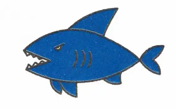 鲨鱼简笔画 鲨鱼简笔画凶猛霸气