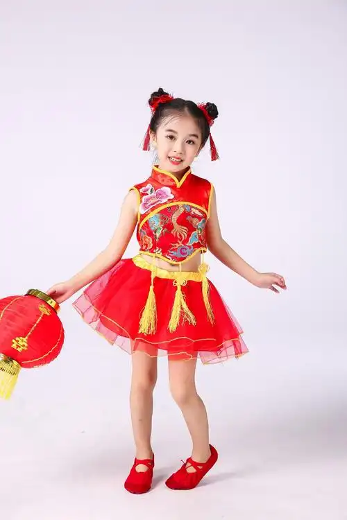 中国范儿演出服儿童男女秧歌服武术服喜庆幼儿中国梦娃儿童演出服