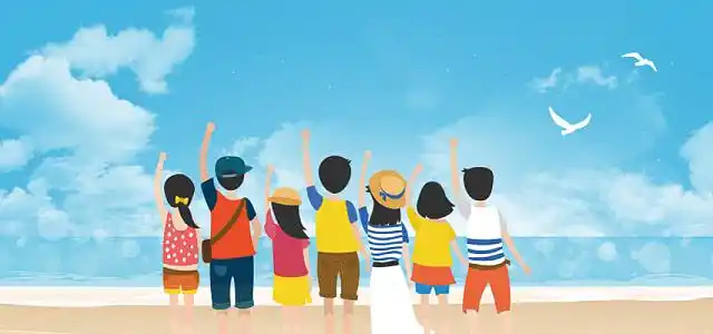 背景快乐的青年组一起跳跃欢呼胜利青春活力夏天度假沙滩上快乐年轻人