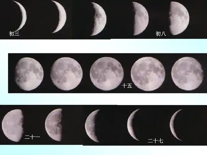 同学们观察的时候需要记录并注意月相的两面方向.