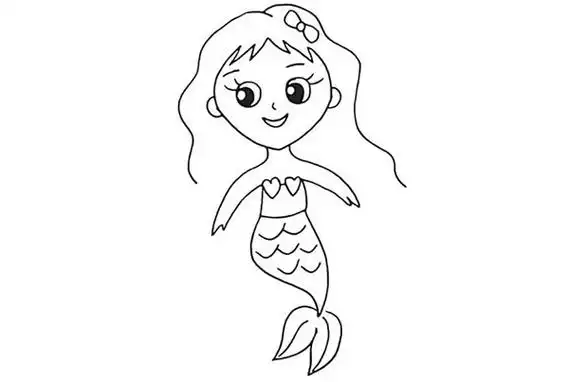 简单十五步画出美人鱼简笔画步骤图教程