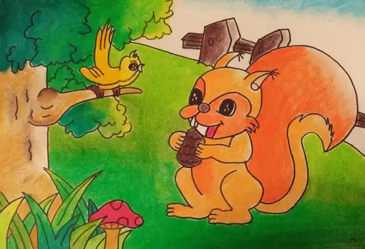 肥城市高级技工学校16高职学前教育二班王辰龙简笔画作品