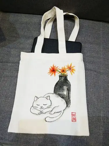 手绘帆布袋-哪吒|手工艺|其他手工艺|杜子空 - 原创作品 - 站酷