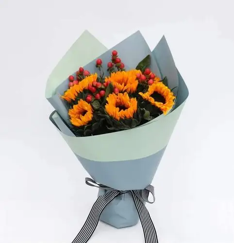 和煦阳光【6朵向日葵鲜花韩式花束】