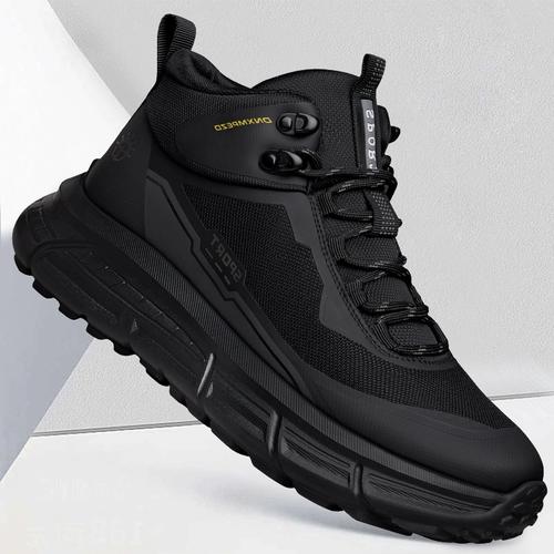 香港潮牌男鞋秋季高帮新款百搭软厚底防滑男士软底休闲跑步运动鞋