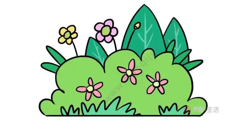 画草地的简笔画