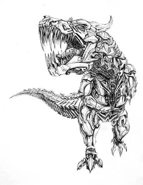 霸王龙霸气简笔画