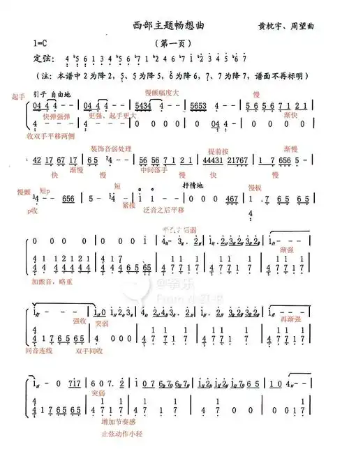 《西部主题畅想曲》古筝十级演奏曲目笔记详_ini怎么样_古筝_音乐