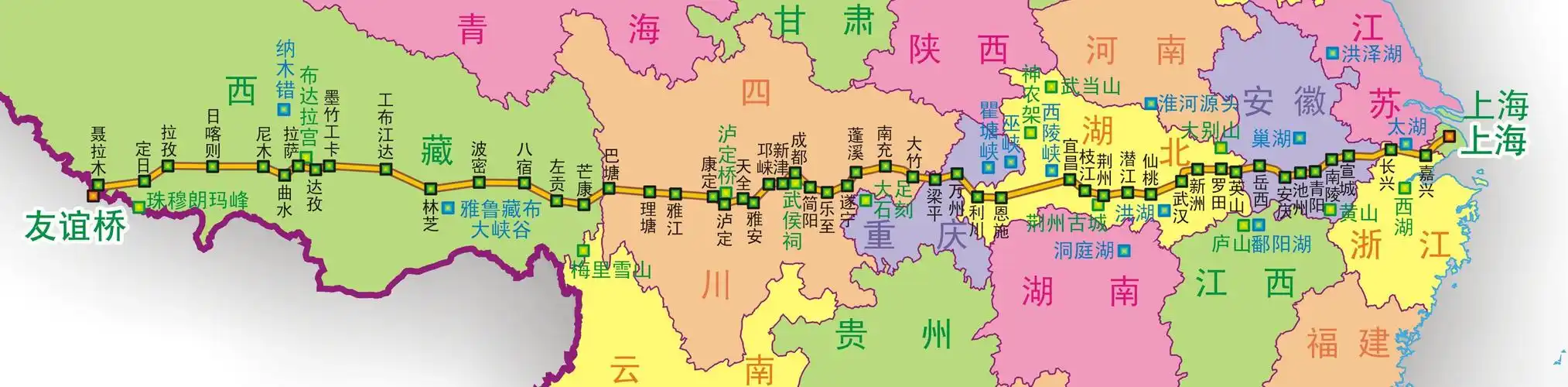 全国国道线路图 全国国道分布图 318国道全程示意图   世界各国