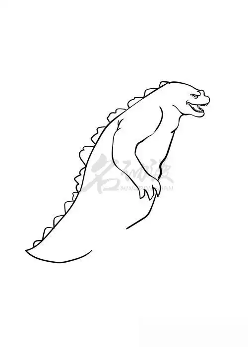 哥斯拉绘画教程教你画超霸气的哥斯拉
