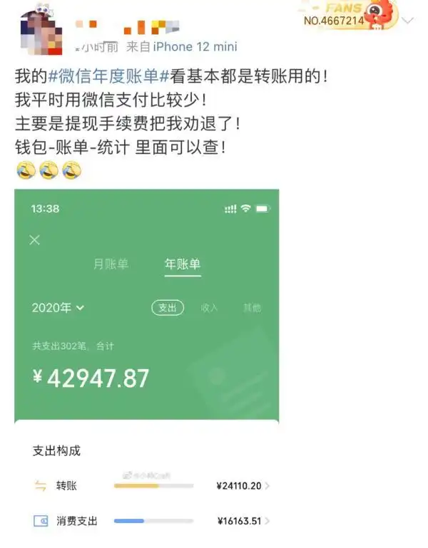 2020微信年度账单上线!网友:我这么有钱吗?