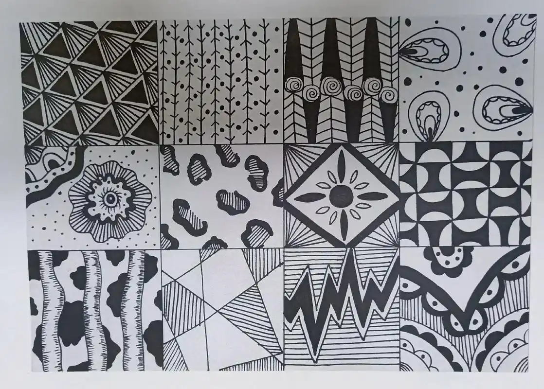 儿童线描素材.#儿童美术绘画 #线描素材 #线描 #线描图案 - 抖音