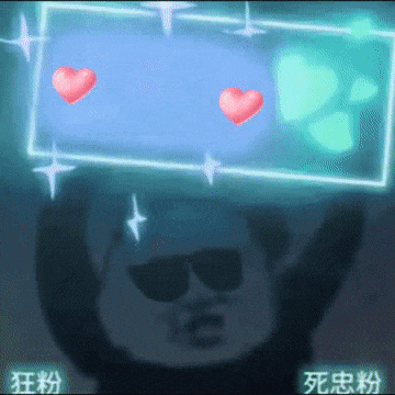 熊猫头举牌狂粉表白对象,爱豆gif 动图表情包模板-发表情