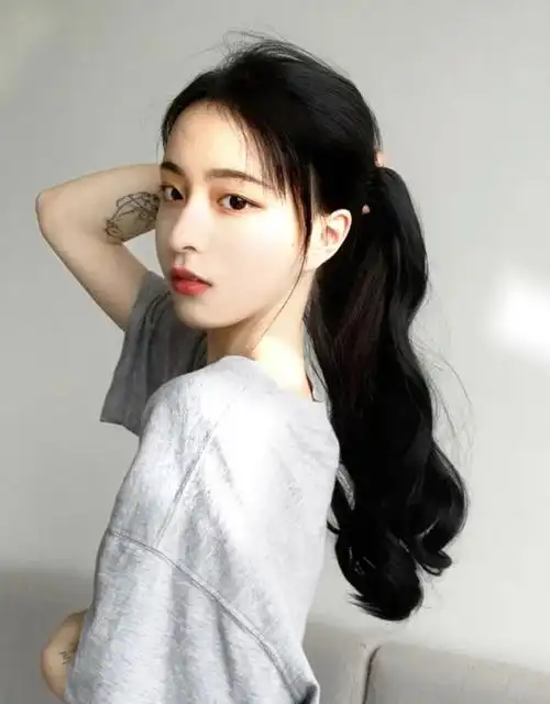 天使丝丝双马尾假发女发ita绑带式抓夹款高马尾辫子 黑【绑带款】